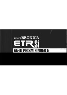 Bronica Accessories - Bronica manual. Camera Instructions.